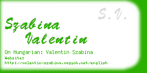 szabina valentin business card